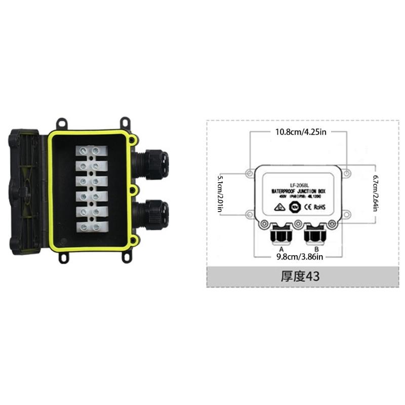 Multipurpose Waterproof Designs Outdoor Junction Box 8 12mm Rating Accessory for Undergrounds Electrical Connection