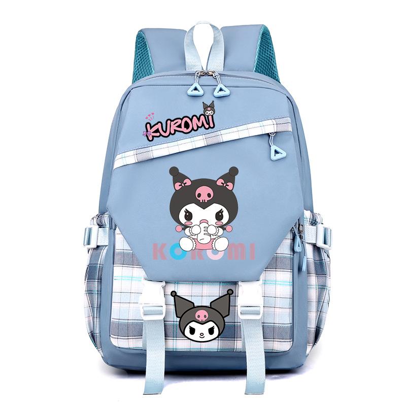 Cool Lomi Kuromi Backpack Student Schoolbag Anime Cartoon Print Junior High School High School Large Capacity Schoolbag