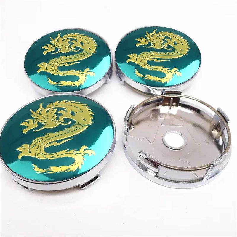 4pcs Universal 60mm Dragon Emblem Car Wheel Center Cap Hub Covers Badge For Mercedes Benz BMW Lexus Mazda Tesla Ford Chevrolet