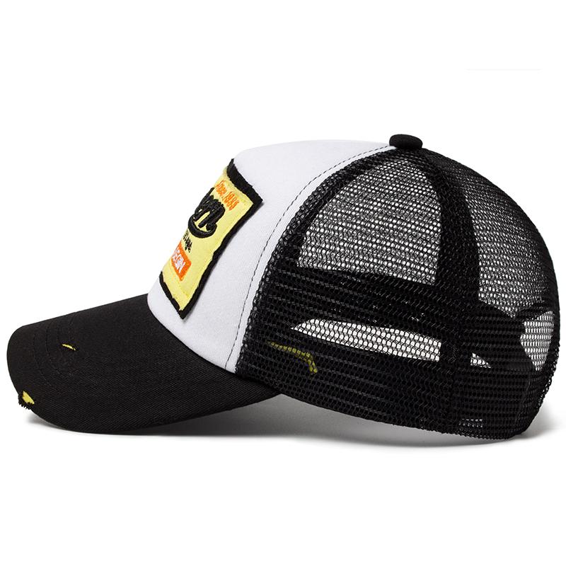 Baseballkappe Herren Netz Bestickt Buchstabe Trucker-Hut Snapback Damen Freizeitkappen Vintage Sonnenhüte Für Sommer Outdoor Tägliches Tragen