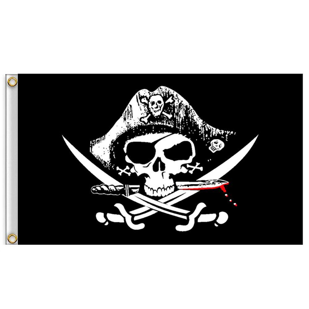 60x90cm Halloween Pirate Flag Skull Flag Polyester Banner Flags And Banners Home Decor Fade Resistant Jolly Roger Flag Decor