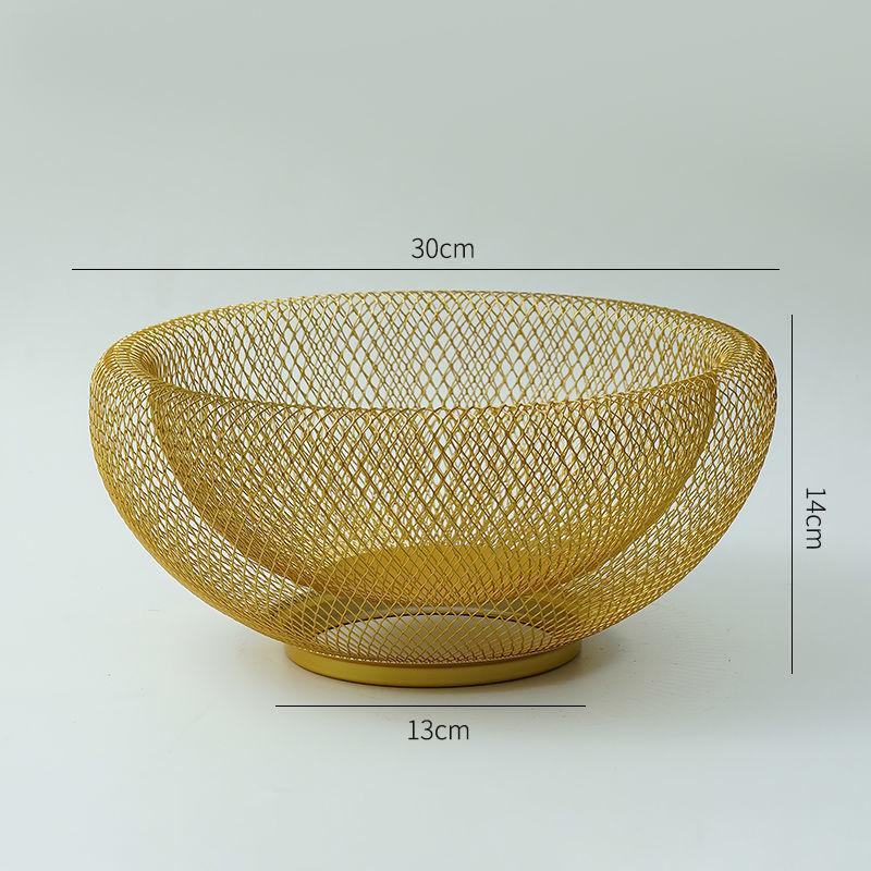 Abay Nordic Modern Double-Layer Iron Mesh Fruit & Snack Basket