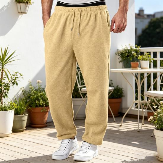 Herren-Jogginghose, Baggy-Schnitt, Kordelzug im Bund, Freizeithose für Frühling und Sommer, lockere Sporthose mit Taschen für Workout und Streetwear
