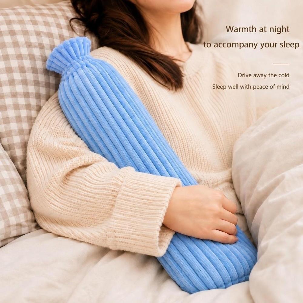 With Soft Corduroy Cover Hot Water Bag Extra Long Warm Water Bag  Winter Hand Warmer