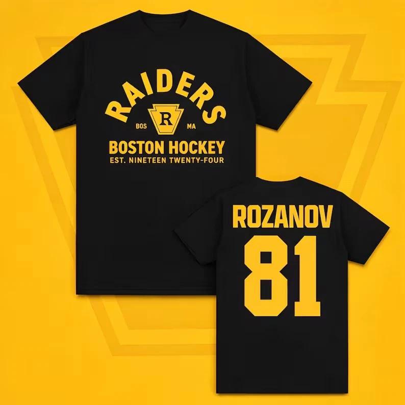 Boston Raiders Hockey T-Shirt, Rozanov 81, Sports Romance BookTok XL