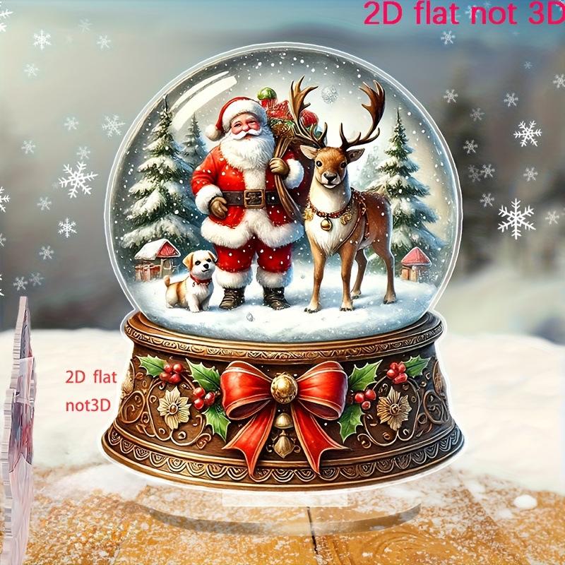 Christmas Santa Claus Snow Scene 2D Acrylic Ornament for Home Décor