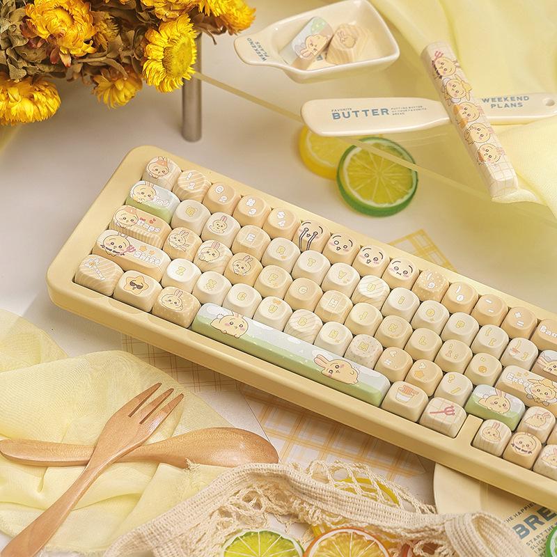 Chiiwaka Usagi-Themed Keycaps: Five-Sided Dye-Sublimation, MOA-Compatible for Mechanical Keyboards