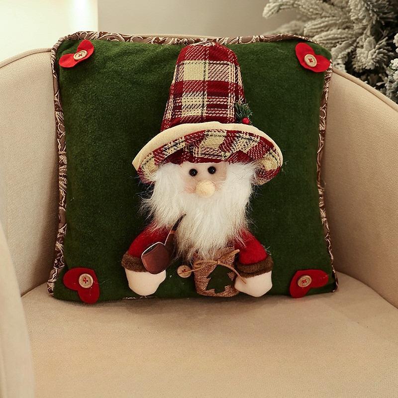 

Xmas Decoration Gunny Linen Top Hats Pillow Cover Santa Claus Home Sofa Cushion PillowcaseSnowmanElk Deer great for daily use