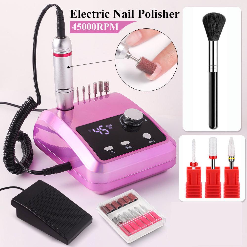 New 204 Portable Electric Nail Drill & Manicure Set with Dust Brush