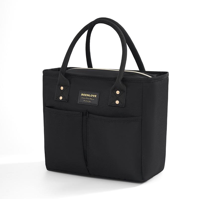 Beilian PEVA Insulated Lunch Bag for Office Workers, Waterproof High-Capacity Handheld Lunch Box with Ice Pack.