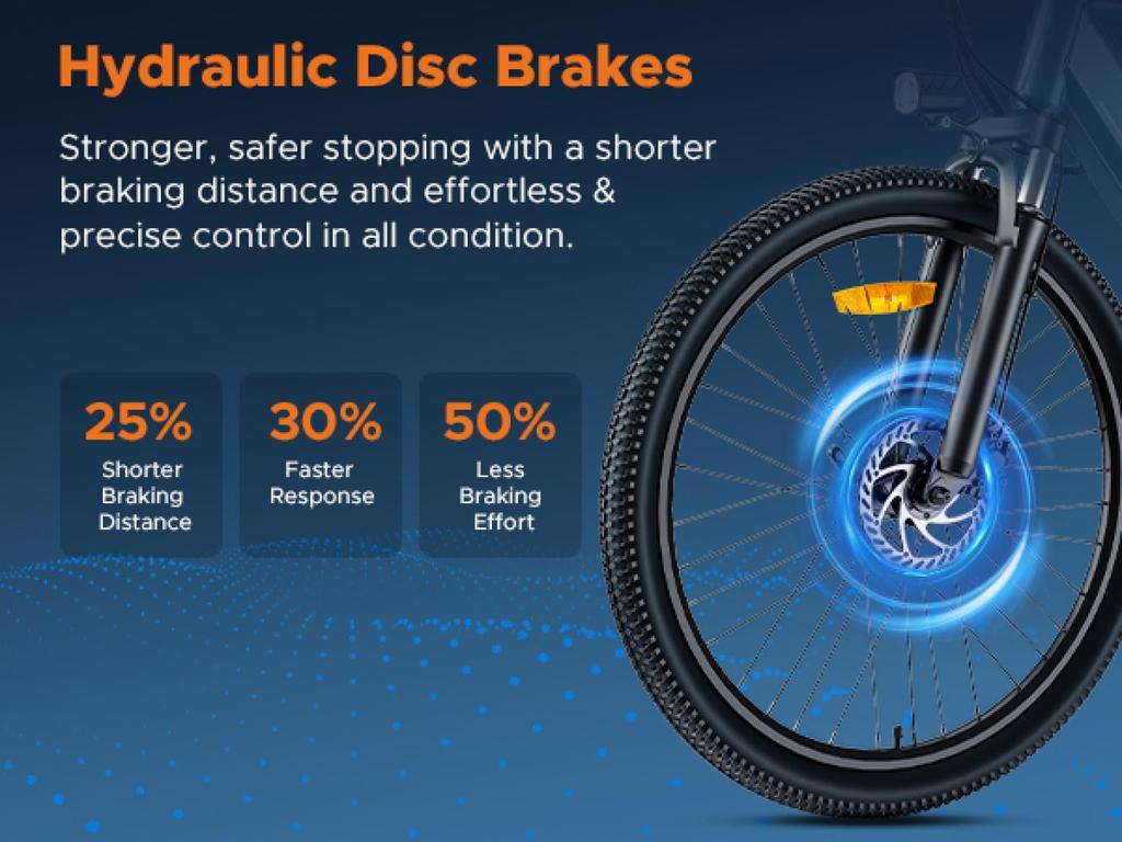 HillMiles MileTrail 1 E-Bike: 120km Range, Hydraulic Disc Brakes, 26" Tires, 250W - City and Mountain Commuting, IPX4
