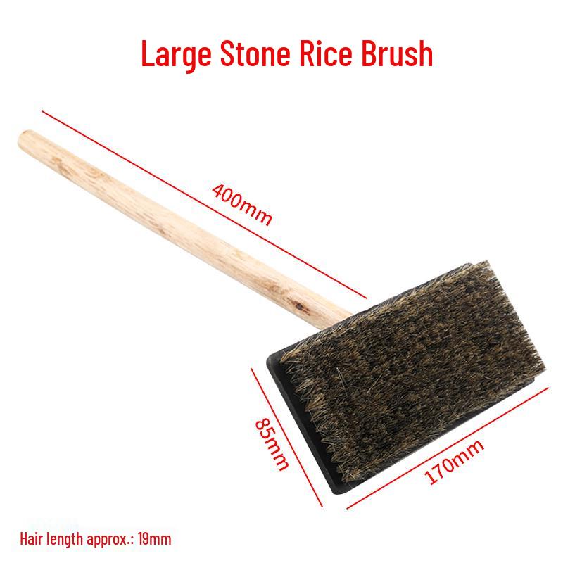 Soft Pig Bristle Brush for Stone, Rice, and Wall Cleaning