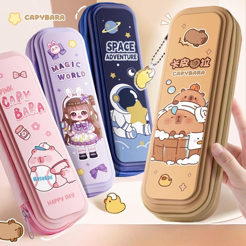 Kaba Bear Pencil Case Kapibala Stationery Box Cartoon Pencil Case Girl Elementary School Student Stationery Bag Boy Pencil Case