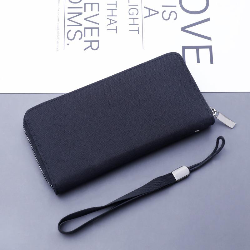 Canvas Men's Zipper Clutch Can Hold Mobile Phones Simple Multi Card Wallet