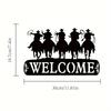 1pc Western Cowboy Horse Metal Wall Sign, Horseshoe Art for Horse Lover, Unique Gift Idea Halloween Christmas New Year