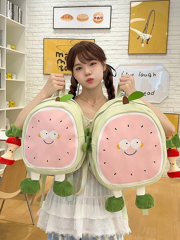 Backpack For Kids With Nylon And Fruit Pattern For School And Daily Use