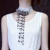 Gotischer Y2k Subkultur Blutstropfen Imitation Kristall Quaste Weißes Seidengaze Choker Halskette für Damen Hallowmas Party Schmuck