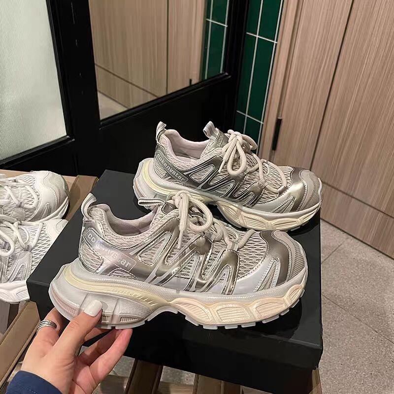 Big head and platform dad shoes for women 2025 summer new mesh breathable kapibara lightweight running sports shoes