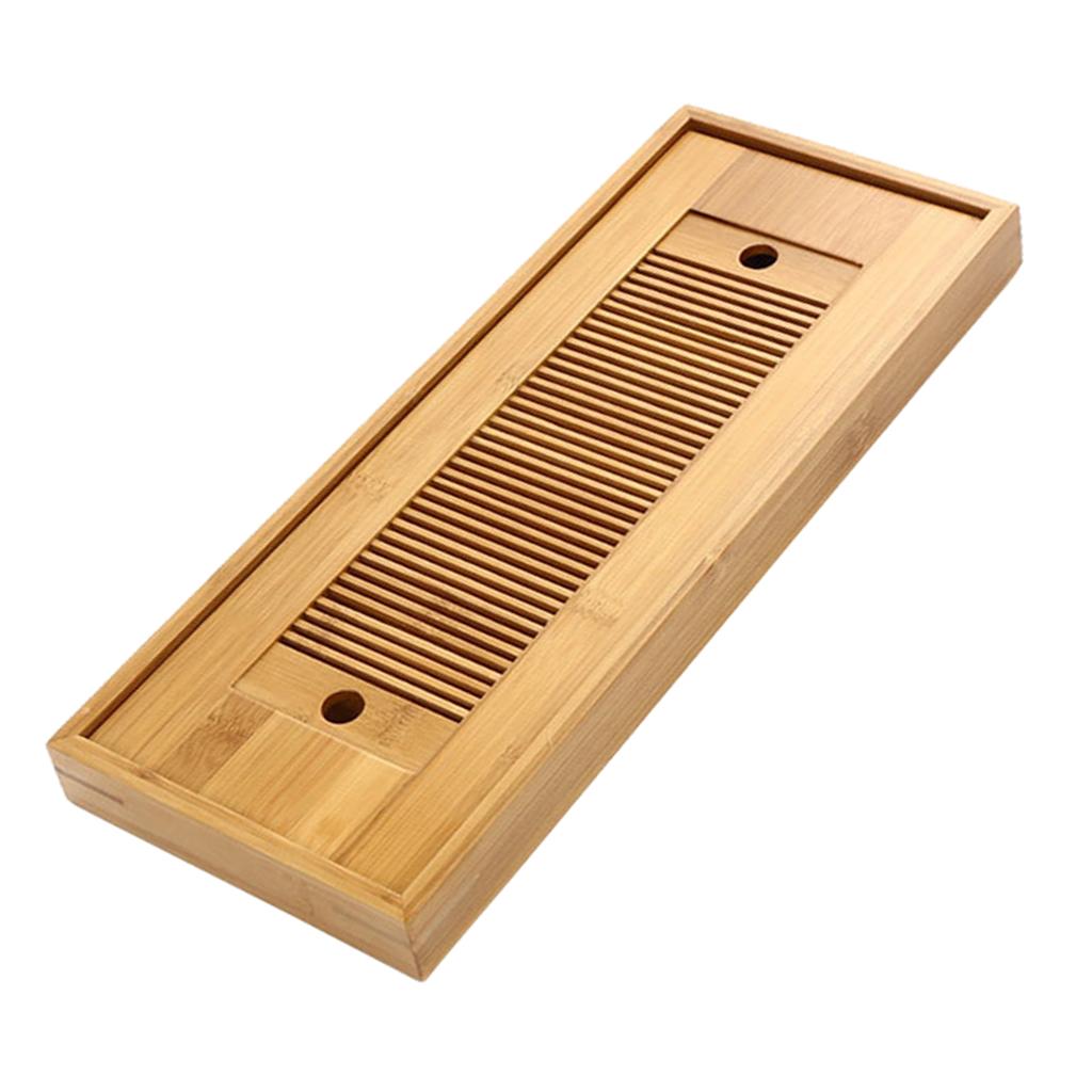 Bamboo tea tray ong style tea coffee serving tray with water storage table tray Small