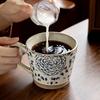 Bohemian Vintage Stoneware Coffee Mug High Aesthetic for Breakfast Office Water Home Use Artistic Ceramic Cup Gift