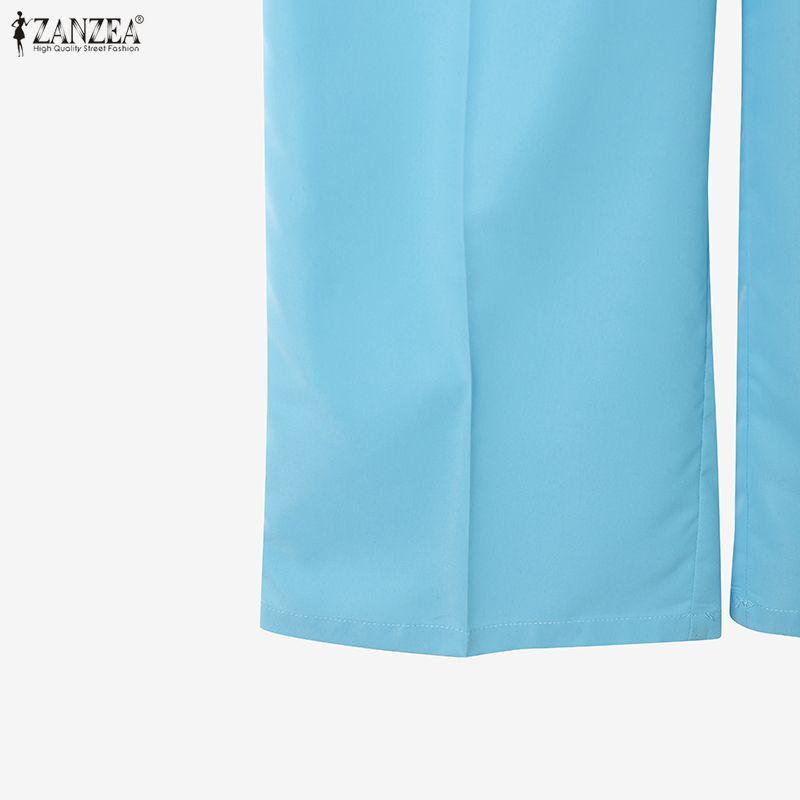 ZANZEA Women Sleeveless Vest Tops and Long Pants Casual Two Piece Suit Sets