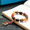 Natural Agarwood, Qinan, Nanhong Agate, Amber, and 925 Silver Vajra Bracelet (No Oil Injection)
