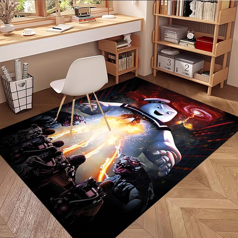 Ghostbusters Print Rug, Washable Floor Carpet, For Entryway Dorm Laundry Room Office Study, Home Decor Birthday Christmas Gift