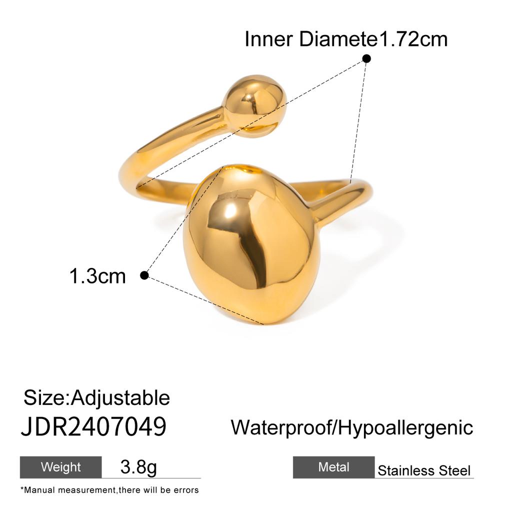 Uworld Minimalist 316L Stainless Steel INS Ring High Quality Waterproof Charm Metal Gold Silver Color Fashion Finger Jewelry