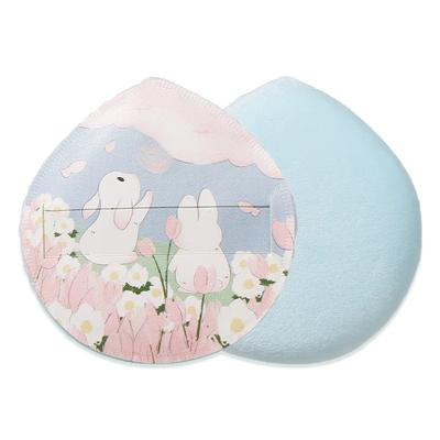 Tulipán Polvo Suelto Esponja de Borla Flockeada para Polvo Facial Esponja de Algodón Suave Terciopelo Mujeres Espesante Herramientas de Belleza Accesorio Cosmético
