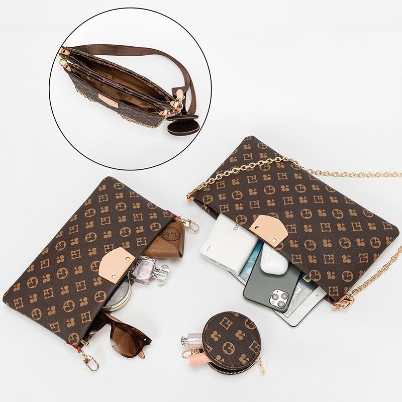 New Trendy Women's Bag Retro Playing Card Printing Three-in-one Mahjong Bag Versatile Chain Small Square Bag Single Shoulder Messenger Bag