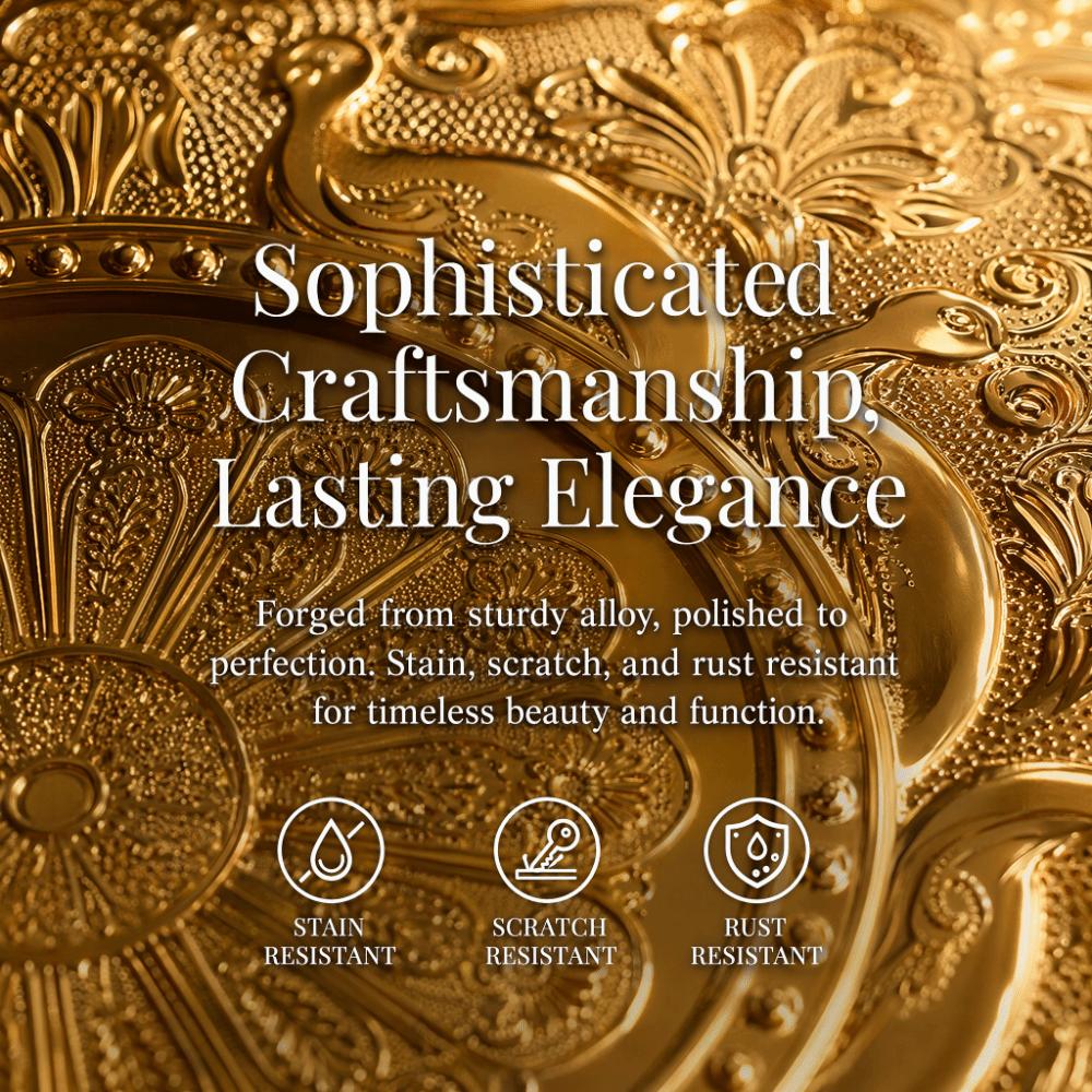 7-teiliges Set goldene Metall-Untersetzer Eisen-Untersetzer mit Halter Untersetzer Tisch-Untersetzer-Set für Couchtisch