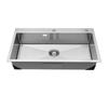 85cm Kitchen Top Mount Single Bowl Sinks, Stainless Steel Drop-In Farmhouse Basin with Accessories, Household Dishwasher Sinks for RV, Prep Kitchen,