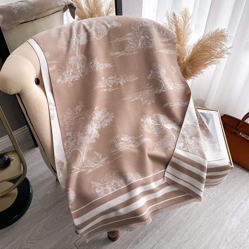 

Warm Luxury Cashmere Scarf Women Thick Print Fashion Shawl And Wraps Ladies Blanket Foulard Winter Pashmina Bandana Bufanda