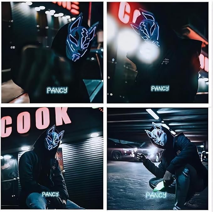 LED Fox Glowing Halloween Fox Dance Halloween Cosplay Costume Accessory for Cultural Costume School Masquerades [PANCY] Mask, Mask, Mask, Mask, Mask,