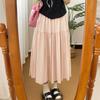 Women's Wrinkle-Resistant Casual High-Waist Slimming Tiered Cake Umbrella Skirt with Pockets - Artsy Vintage Versatile Midi for Spring/Summer