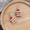 Sweet Strawberry Cake Earrings Food Shaped Drop Earring Stylish Ear Pendants for Women Girls Fashionable Ears Jewelry
