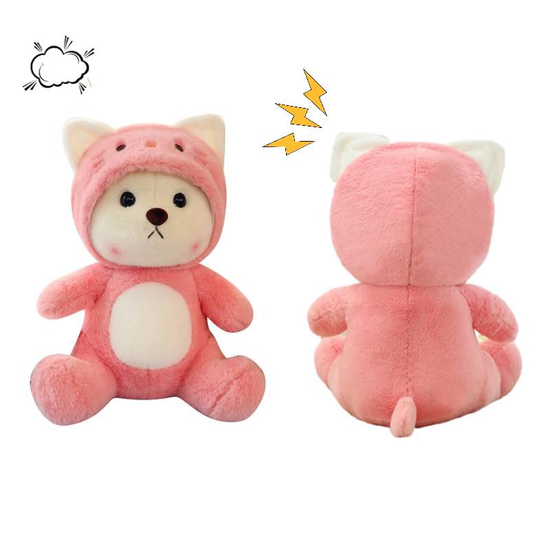 Transforming Doll Bear Plush Toy Sleeping Pillow Girl Child Gift Decoration