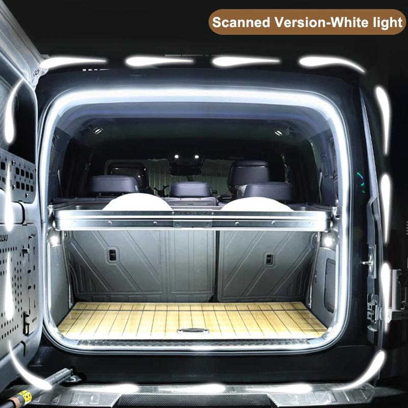 

LED Trunk Lighting Lights Dynamic Flowing Flexible Light Strip On/Off Scanning Atmosphere Lamp Waterproof for Car Accessories 2M&Scanned Version белый