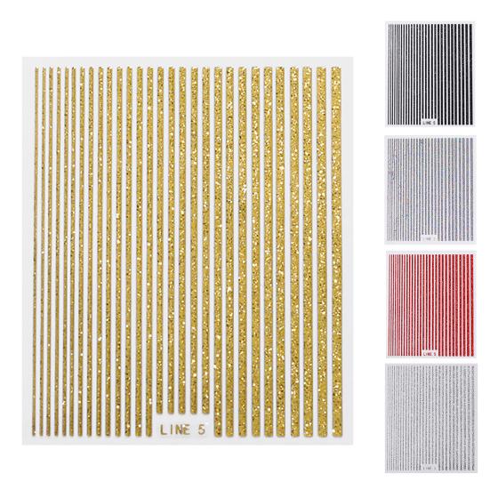 Glitzer Nagelaufkleber Ultradünn Biegsam Glänzender Effekt Glitzer Abziehbilder DIY Maniküre Holographische Linien Nagelabziehbilder Nagel