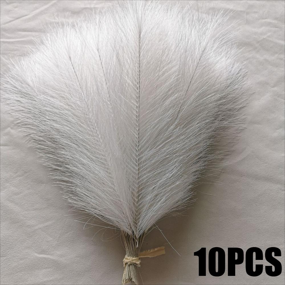 GeeParty 10Pcs Fluffy Pampas Grass Fake Reed Simulated Artificial Flower Boquet for Birthday Party Decoration