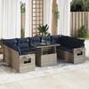 VidaXL Garden Furniture Set with Cushions 10 Pcs Grey Braided Resin Acacia, Outdoor Sofa Set, Garden Lounge Set 3326542