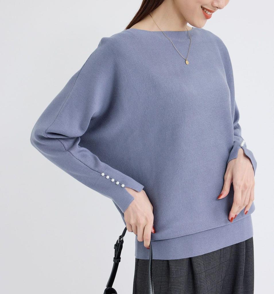 ROPE PICNIC New Colors Sleeve Pearl Dolman Coordinate GDM54080 Blue Knitwear Added/Marshmallow Knit/Link Women's (45)