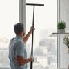 97cm Telescopic Shower Squeegee Stainless Steel Silicone Glass Door Clean Scraper with Hooks for Household Window Floor Cleaning