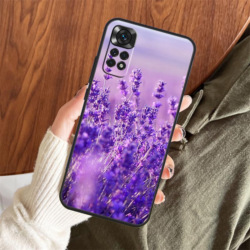 Lavender Purple Flowers Case For Xiaomi Redmi Note 14 13 12 11 10 9 15 Pro Plus Redmi 15 15C 13 10C 12C 13C 14C Cover