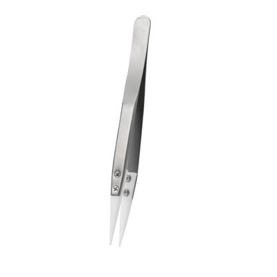 High Temperature Resistant Anti Slip Grip Ceramic Head Reverse Tweezers Industrial Stainless Steel Multipurpose Design