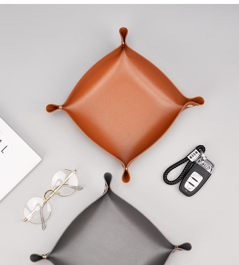 Nordic Leather Storage Tray for Keys, Cosmetics, and Sundries
