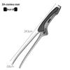 "Korean Style Titanium Gold-Plated 304 Stainless Steel Pointed Tip Tongs with Rubber Handle for Barbecue and Food">