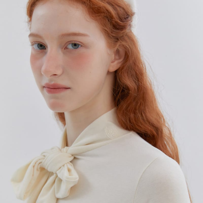 ANOETIC ANC RIBBON ANGORA KNIT HAIRPIN_2COLOR