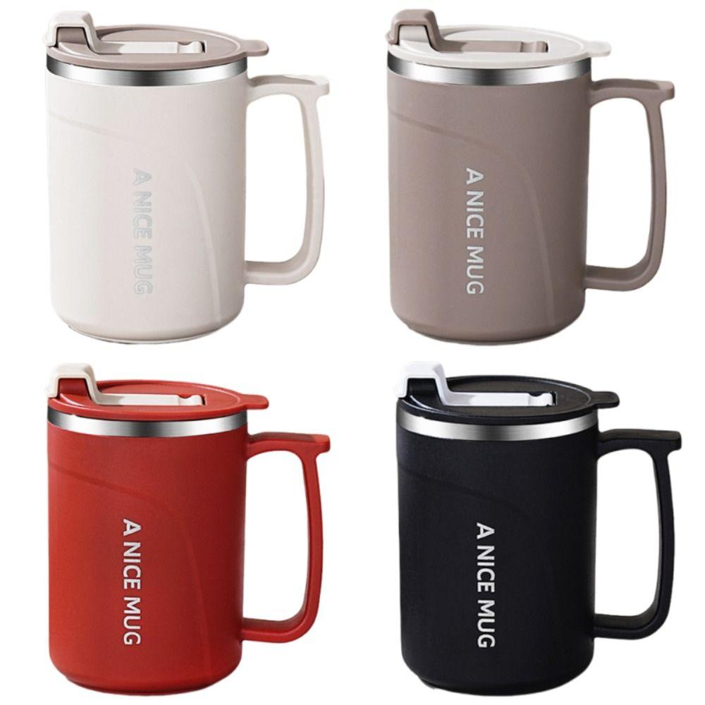 Stainless Steel Insulated Coffee Cup 500ml Thermos Cup Durable Milk Coffee Mug  Student