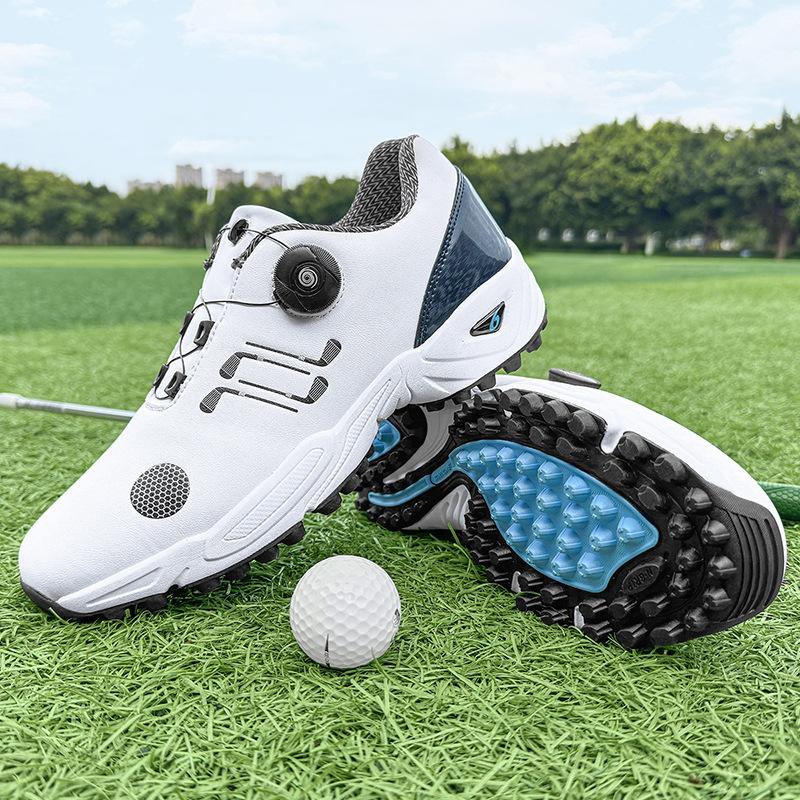 

Foreign trade new golf shoes men s rotating buckle lace-free lightweight casual non-slip waterproof golf shoes 46